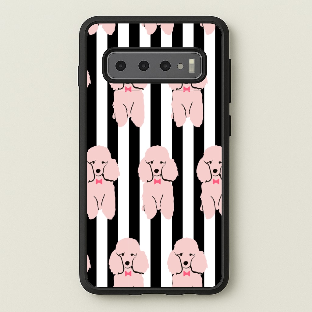 Striped Poodle - Dog Pattern Phone Case