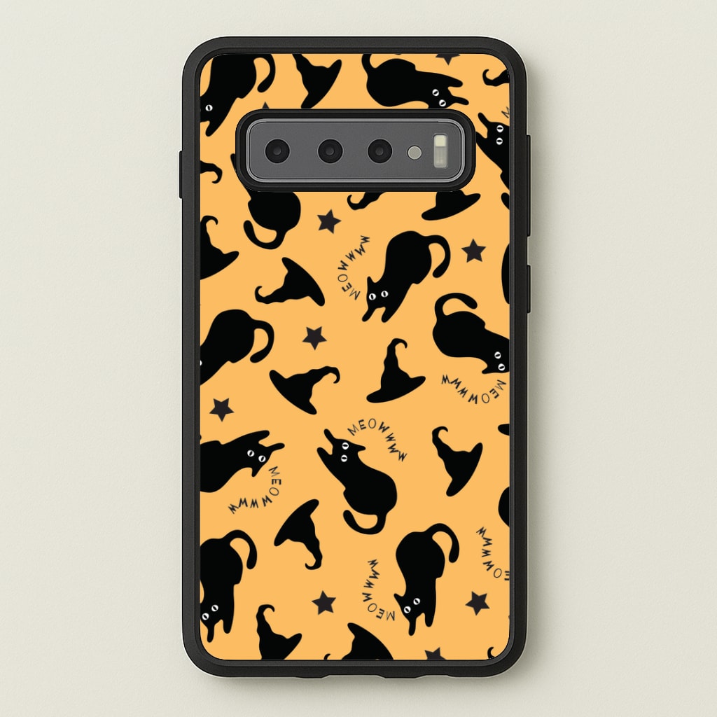 Black Cat And Hats Pattern Phone Case