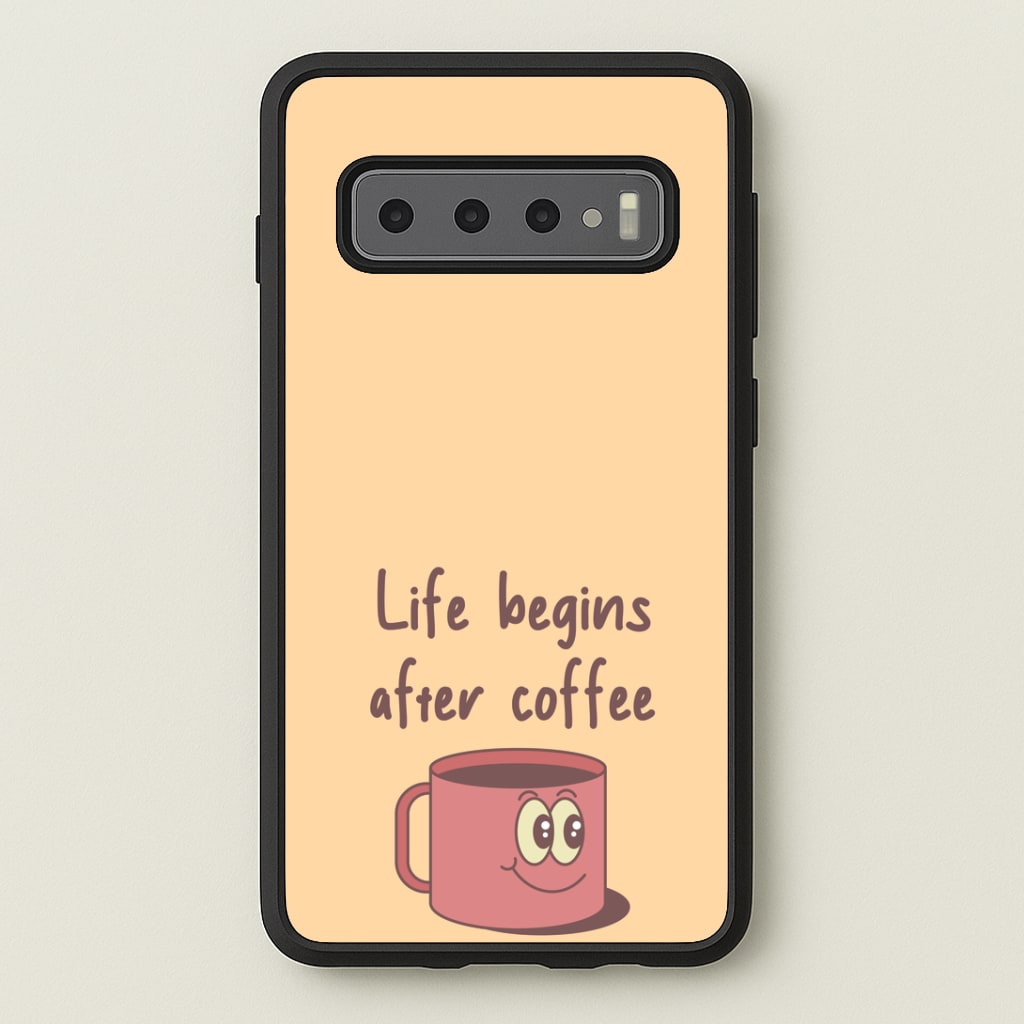 Life Begins After Coffee - Aesthetic Quote Phone Case