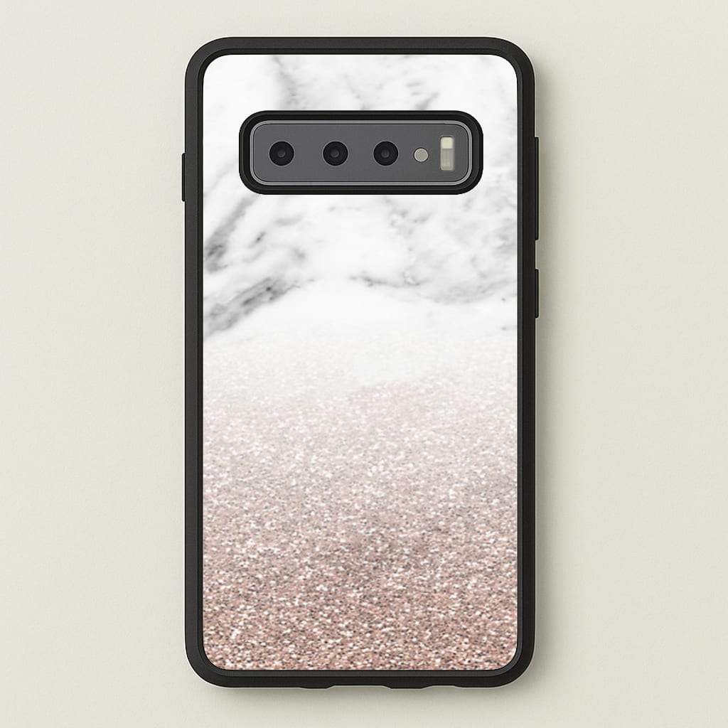 Rose Gold Glitter & Marble Phone Case