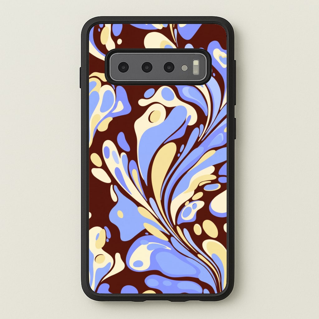 Blue, Yellow & Brown Marble Swirl Phone Case