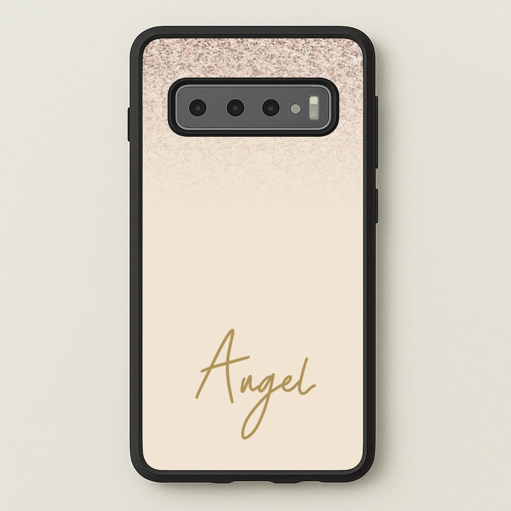 Peach Glitter Personalised Name Phone Case