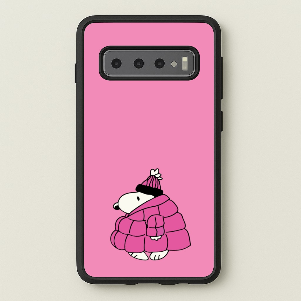 Cartoon Beagle Puffer Jacket Pink Phone Case
