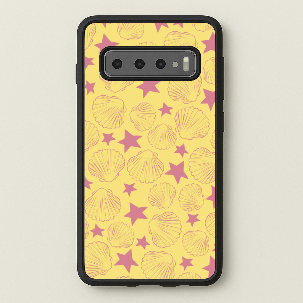 Seashells And Stars Yellow Pattern Phone Case