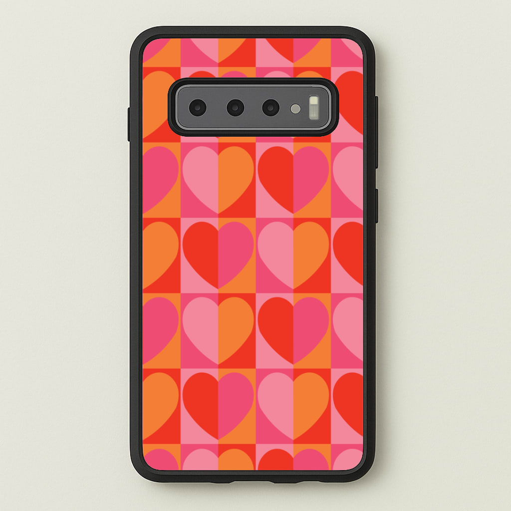 Sunset Hearts Pattern Phone Case