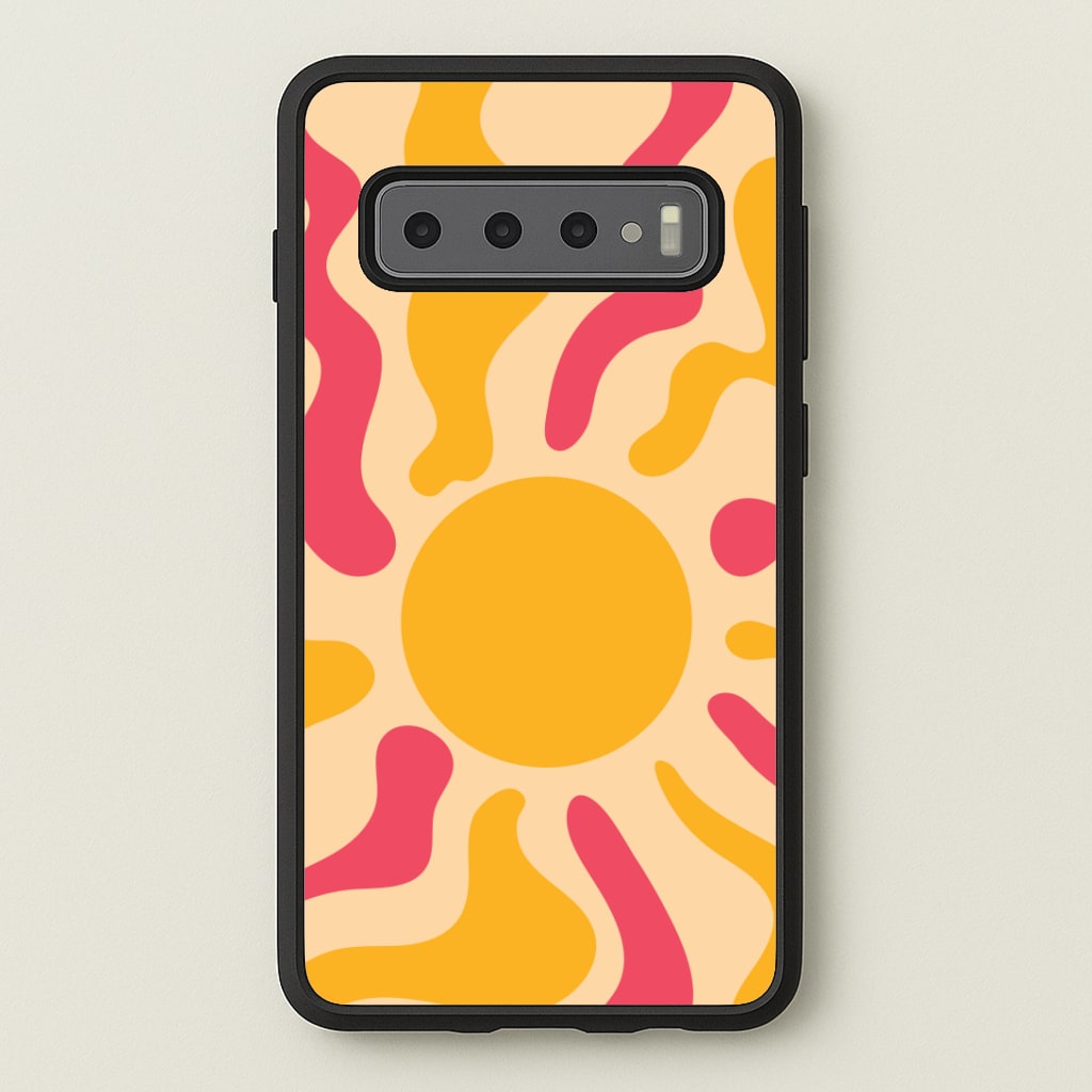 Yellow And Pink Abstract Sun Phone Case
