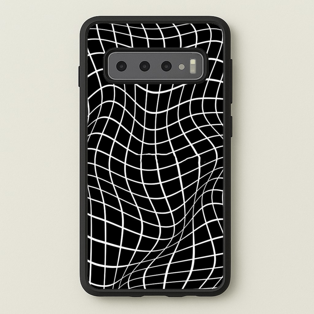 Black Wavy Grid Pattern Phone Case