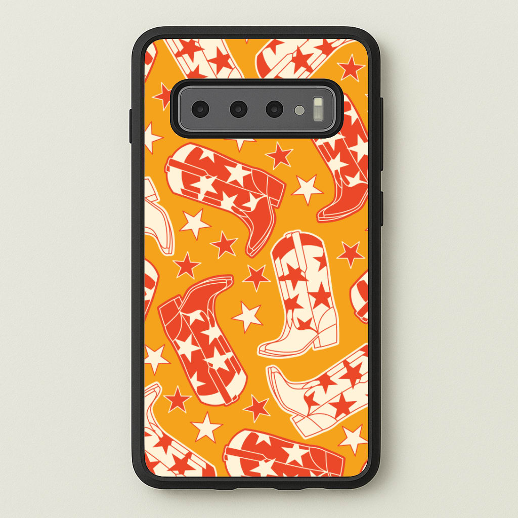 Cartoon Cowboy Boots And Stars Pattern Phone Case