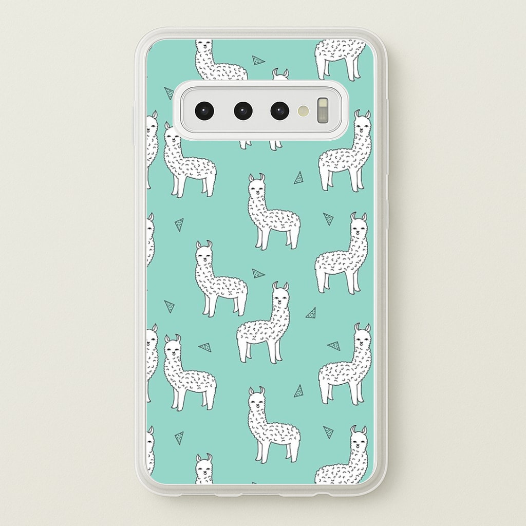 Mint Alpaca Pattern Phone Case