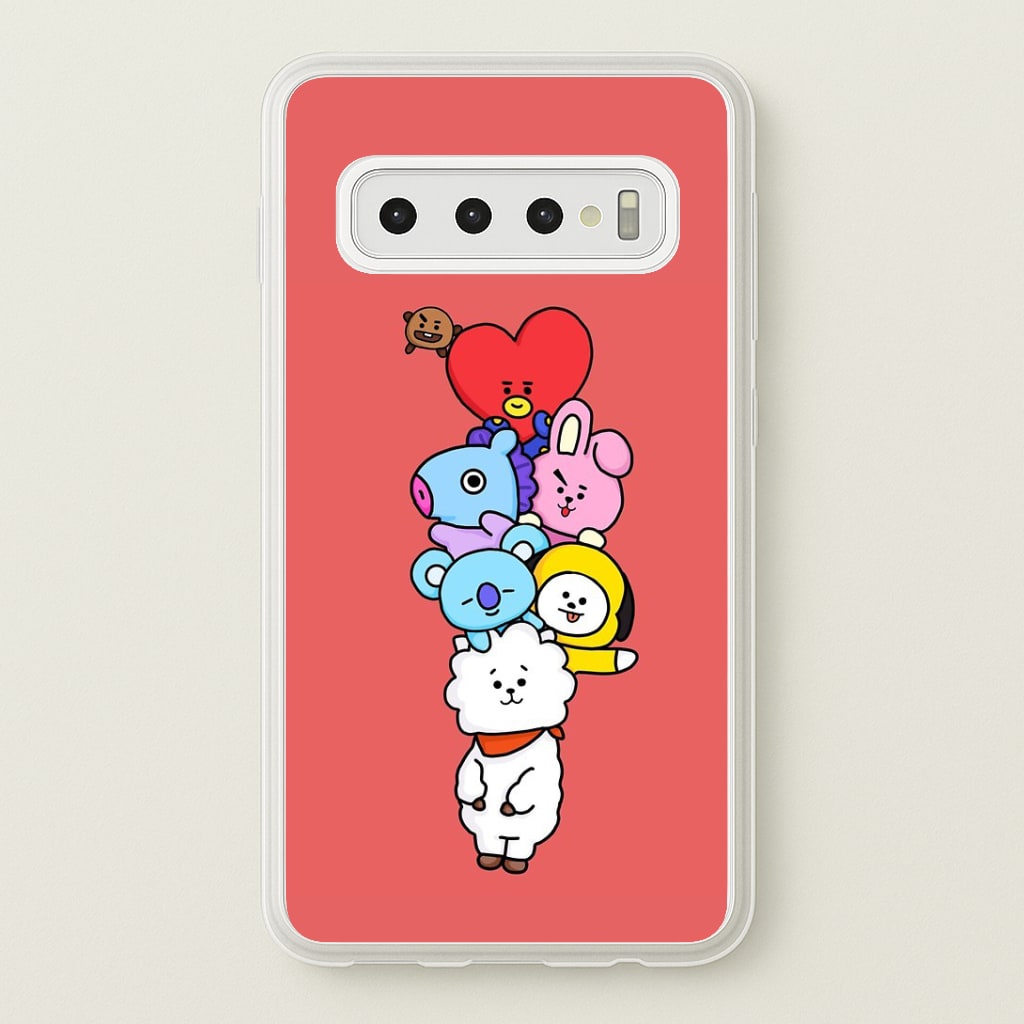 Red BT21 - RJ, Mang, Koya, Chimmy, Cooky, Shooky, Tata - K Pop Phone Case