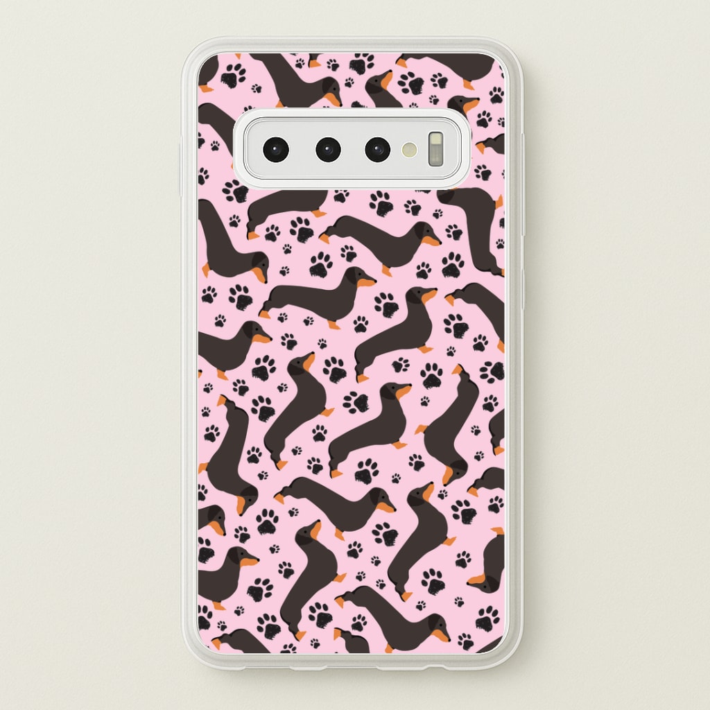Dachschunds And Paws Pattern Phone Case