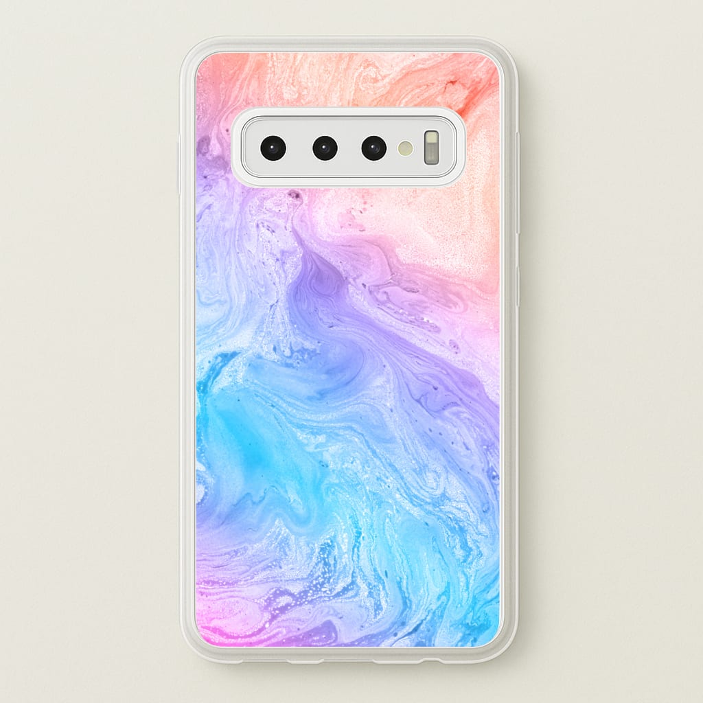 Blue and Peach Marble Phone Case
