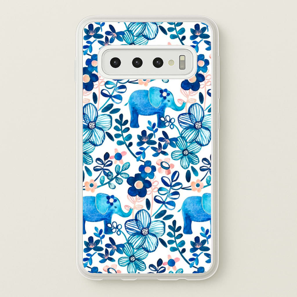 Elephant and Floral Pattern Phone Case