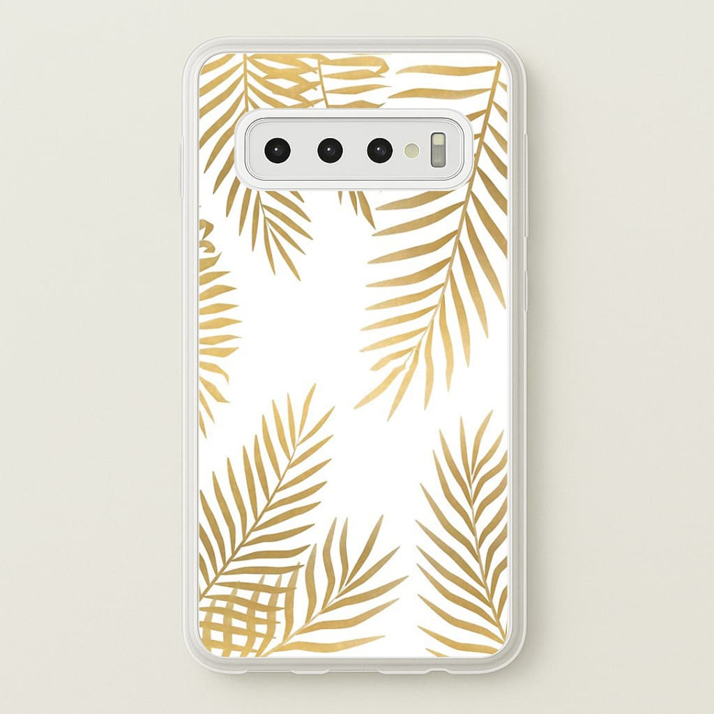 Gold Palm Leaf Pattern Phone Case