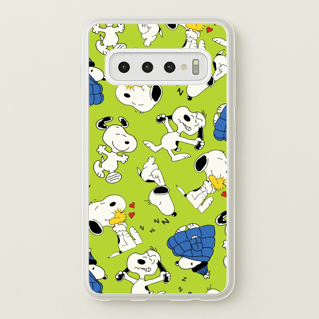 Lime Green Cartoon Beagle Pattern Phone Case
