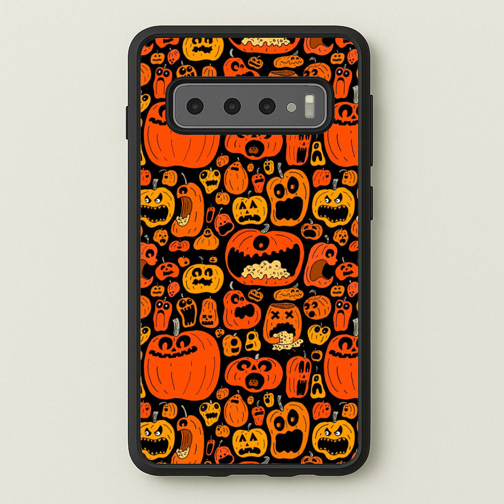 Scary Pumpkin Halloween Pattern Phone Case