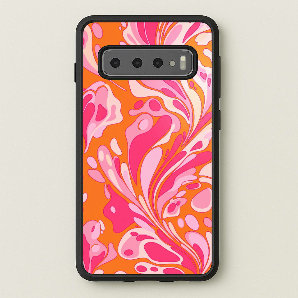 Orange Marble Swirl Phone Case