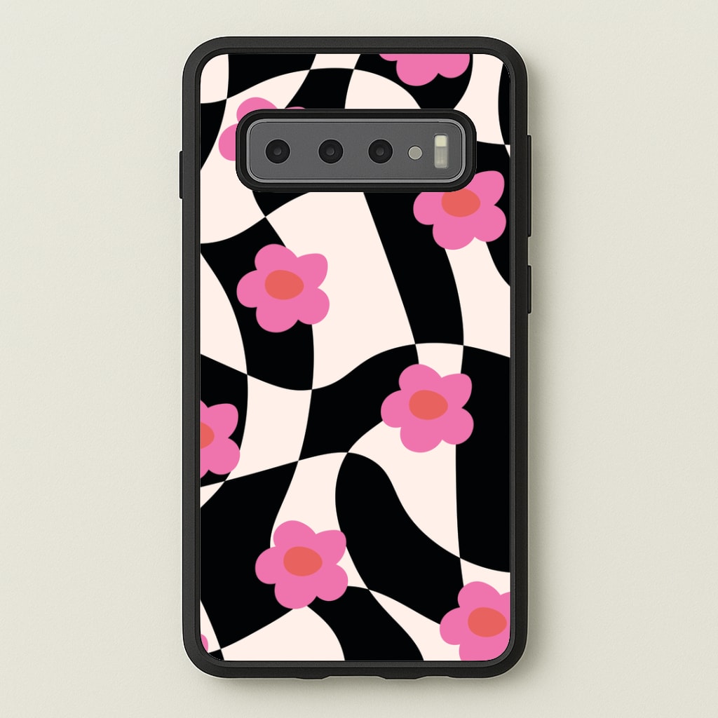 Checkboard Flowers - Trippy Patterns Phone Case
