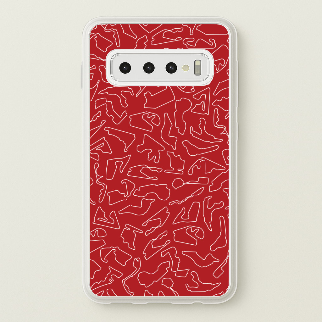 Track Outlines Red Phone Case