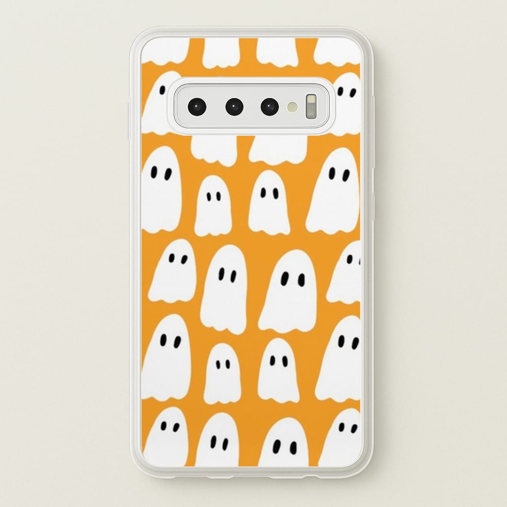 Orange Ghost Halloween Pattern Phone Case