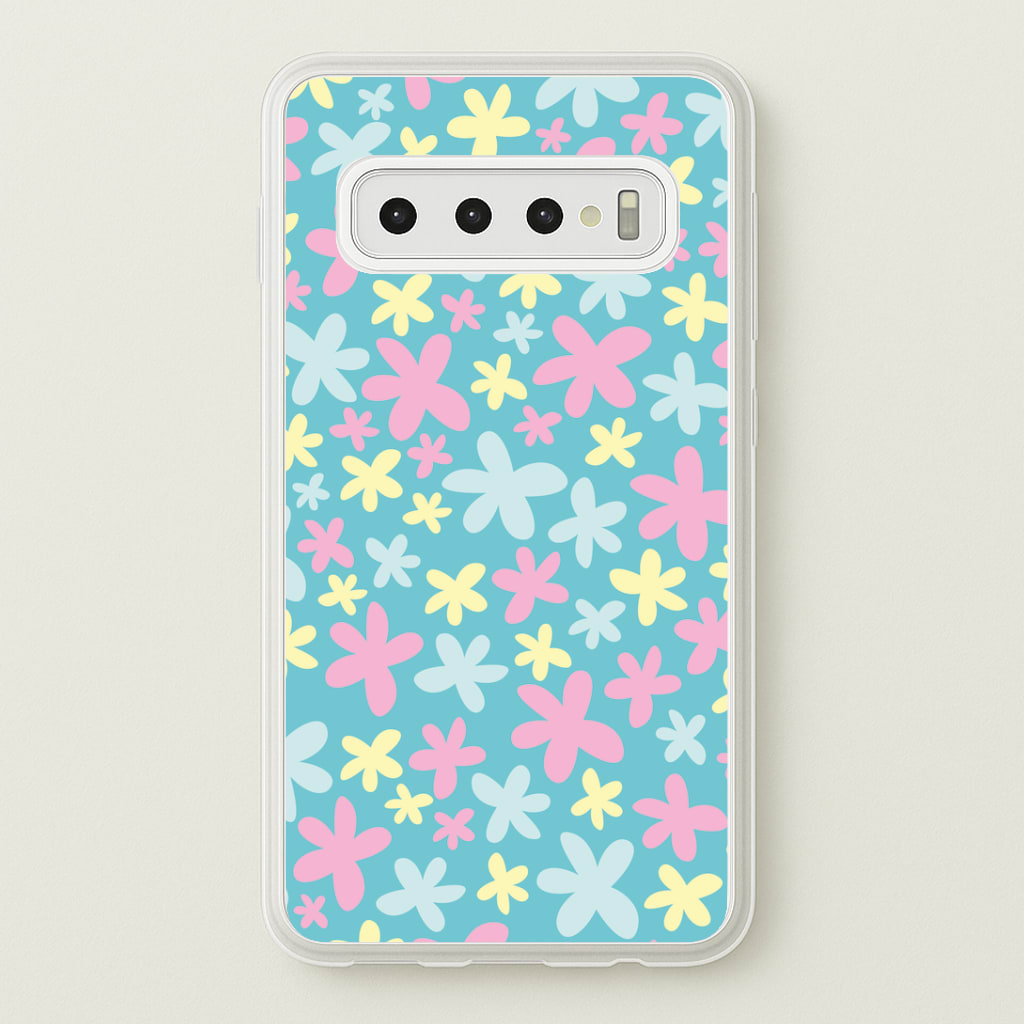 Blue, Pink And Yellow Flowers - Spring Patterns Phone Case