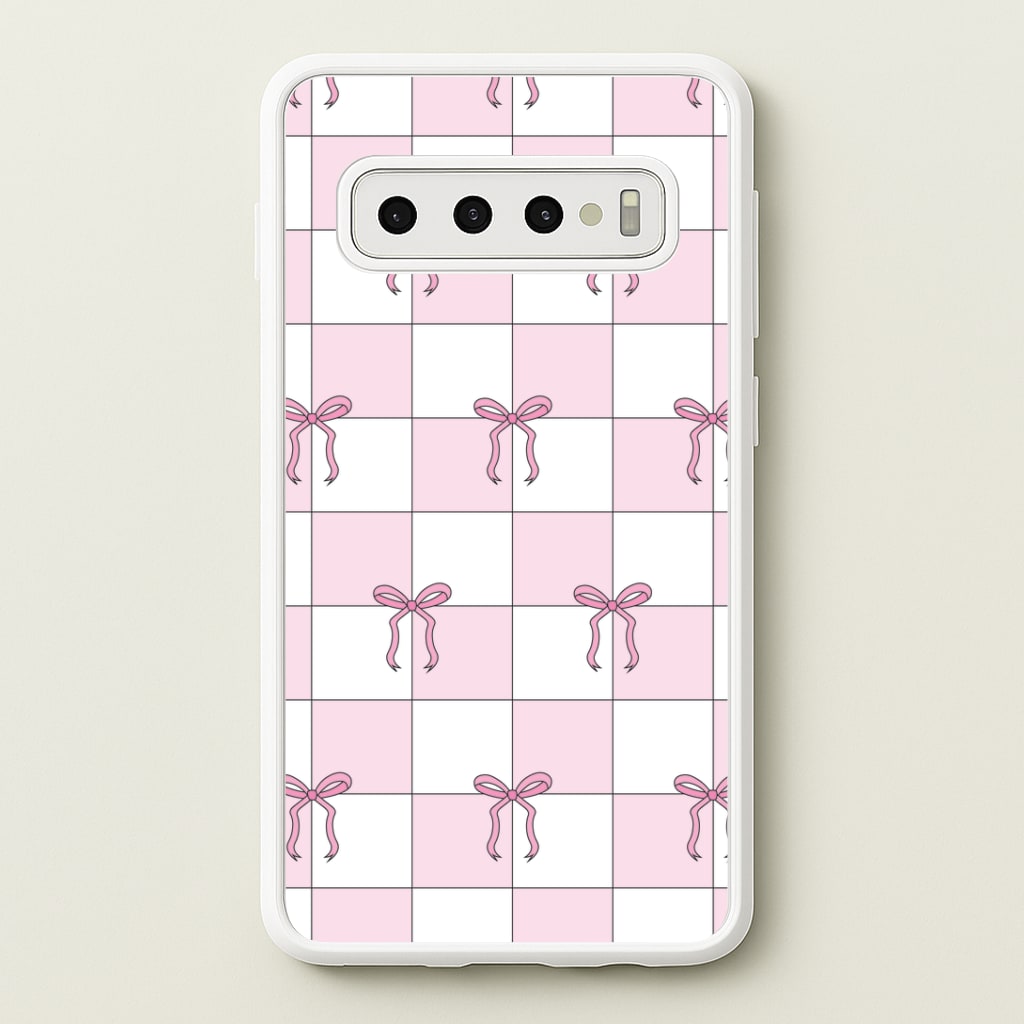 Checkered Pink Coquette Bows Phone Case