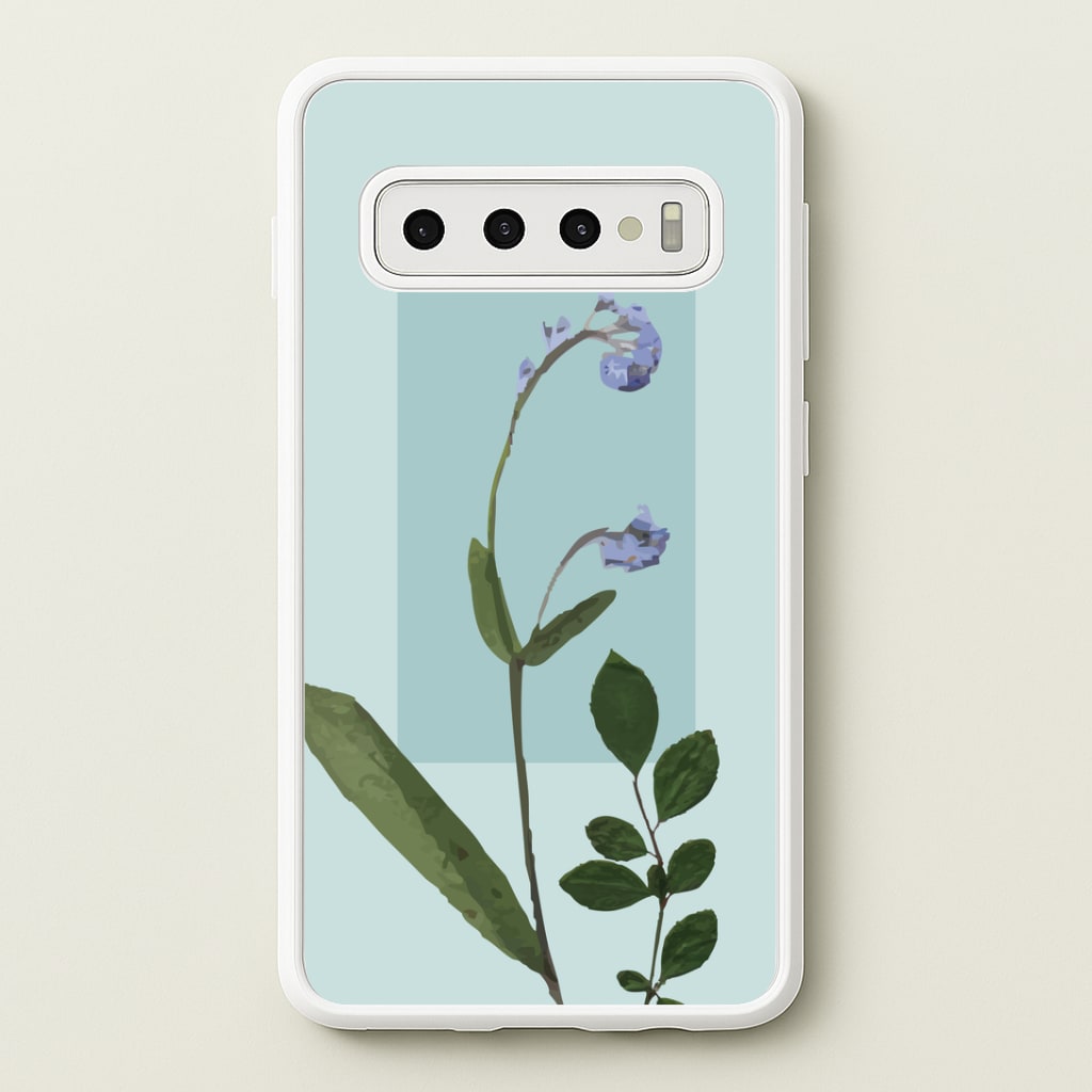 Abstract Blue Pressed Flower Phone Case
