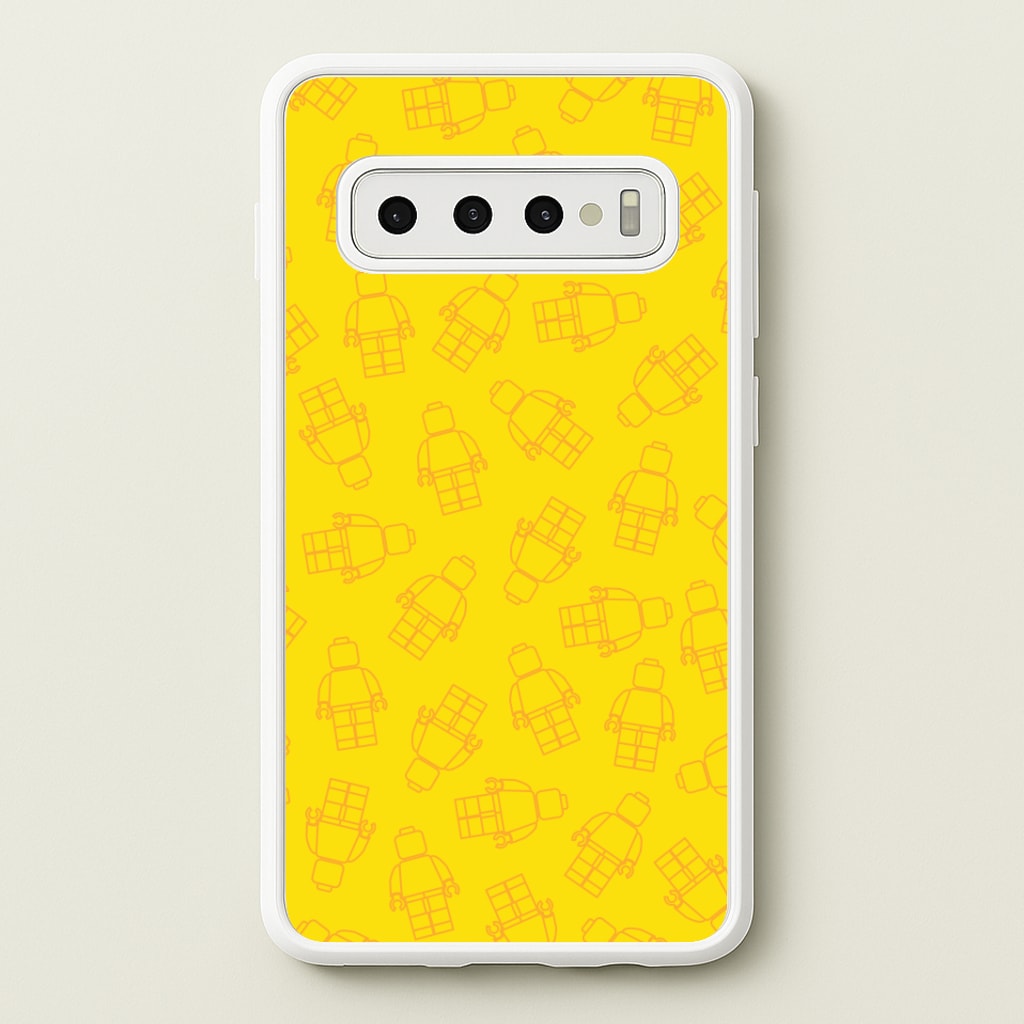 Bricks Figures Pattern Yellow Phone Case