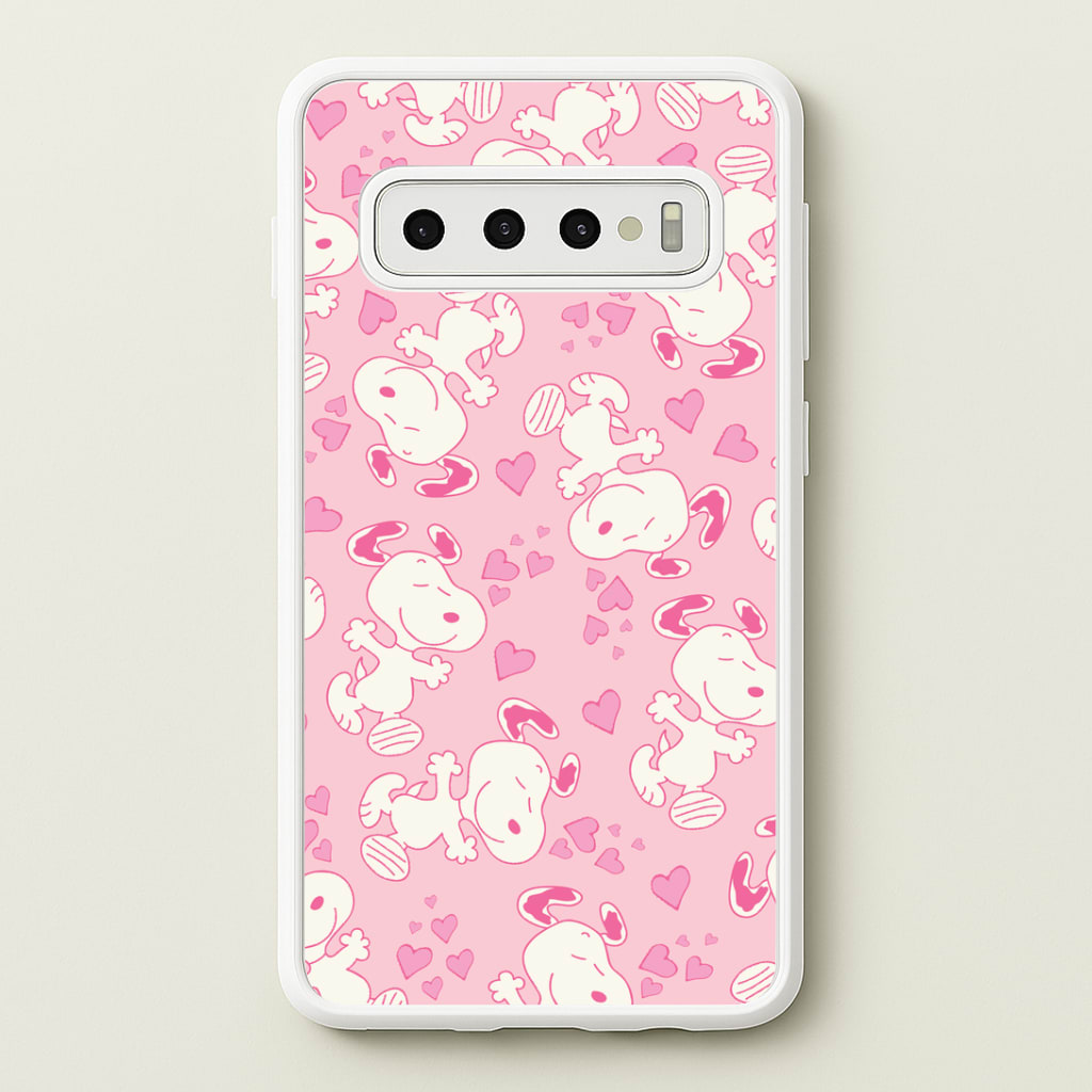 Cartoon Beagle Valentine Hearts Pattern Phone Case