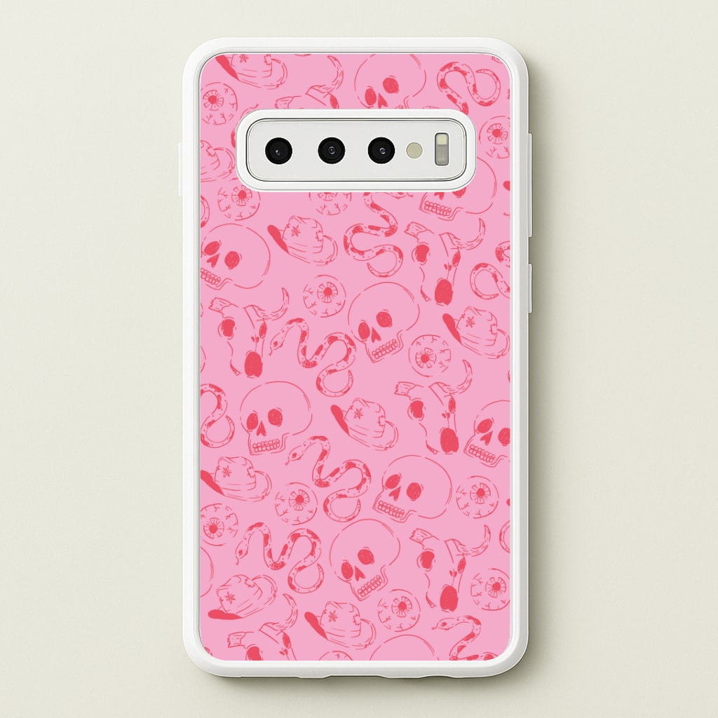 Pink Snakes And Skulls - Western Phone Case