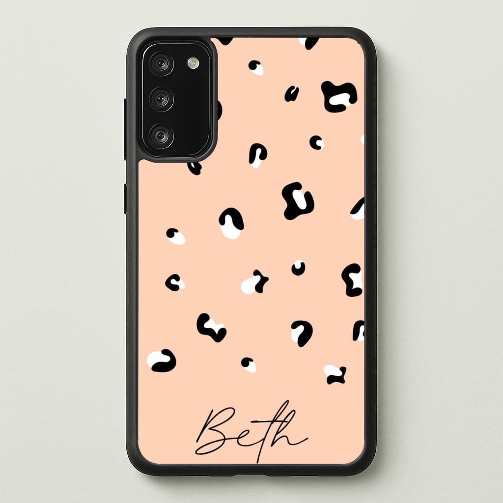 Personalised Name Cheetah Print Phone Case - Galaxy S20FE / Standard