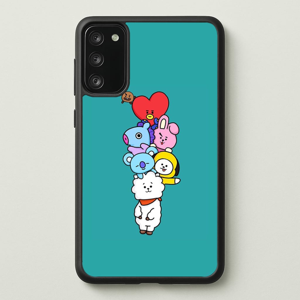 Green BT21 - RJ, Mang, Koya, Chimmy, Cooky, Shooky, Tata - K Pop Phone Case - Galaxy S20FE / Standard