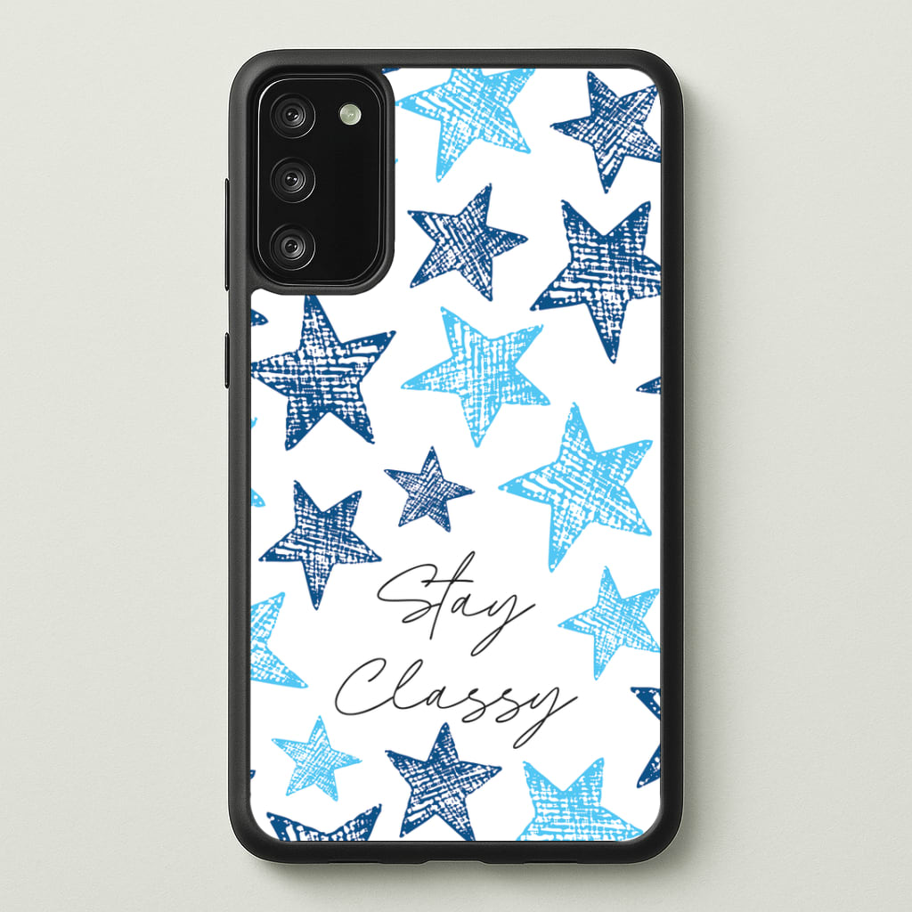 Stay Classy Blue Stars Pattern Phone Case - Galaxy S20FE / Standard