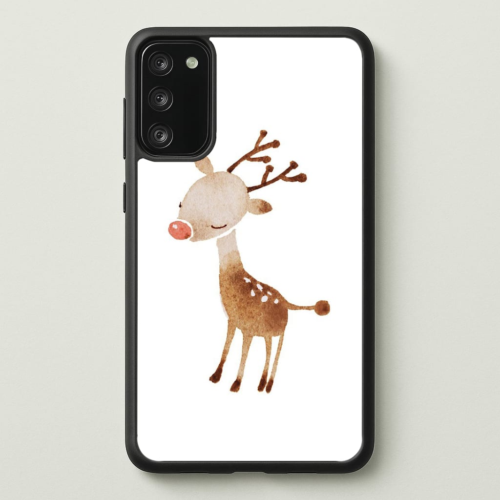 Watercolour Rudolph The Reindeer Phone Case - Galaxy S20FE / Standard