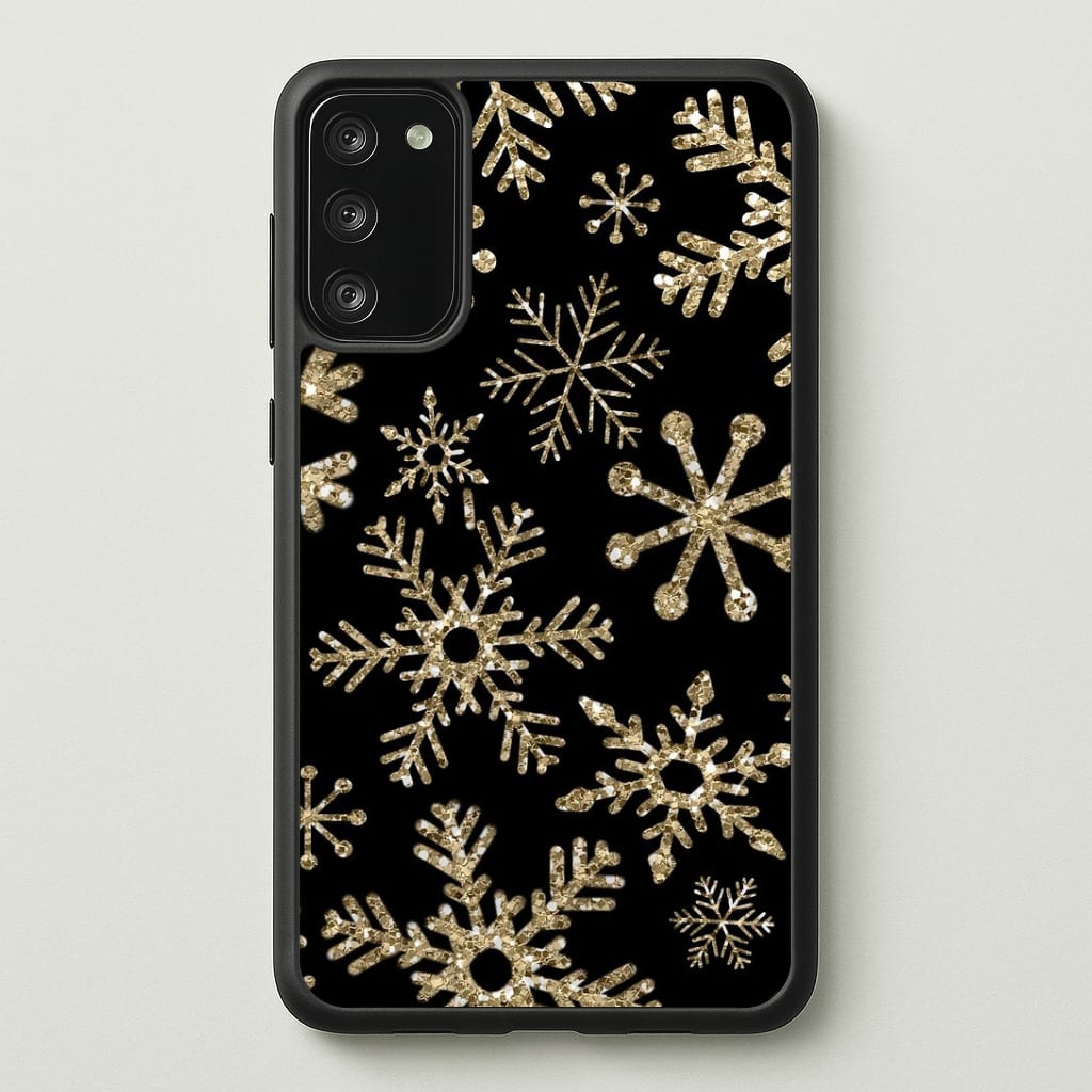 Gold Snowflake Pattern Phone Case - Galaxy S20FE / Standard