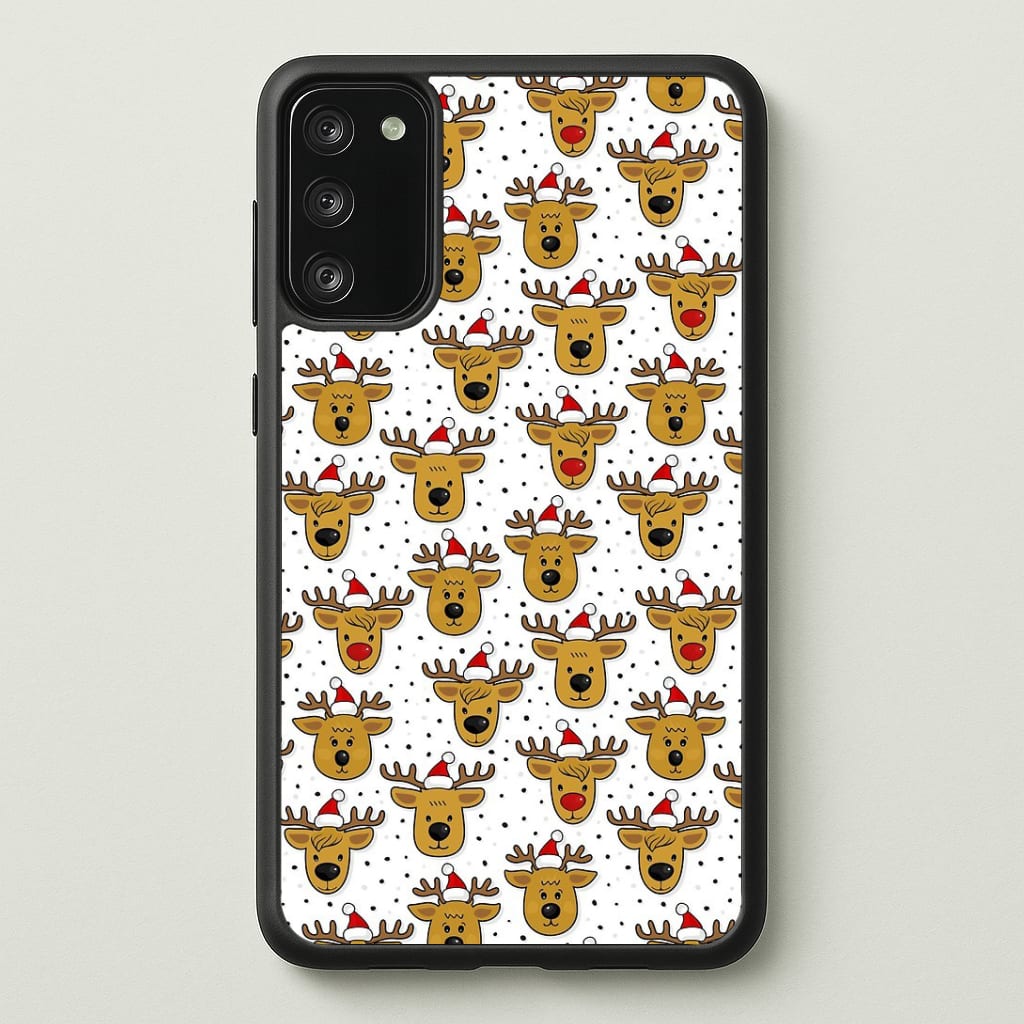 Reindeers In Santa Hats Pattern Phone Case - Galaxy S20FE / Standard