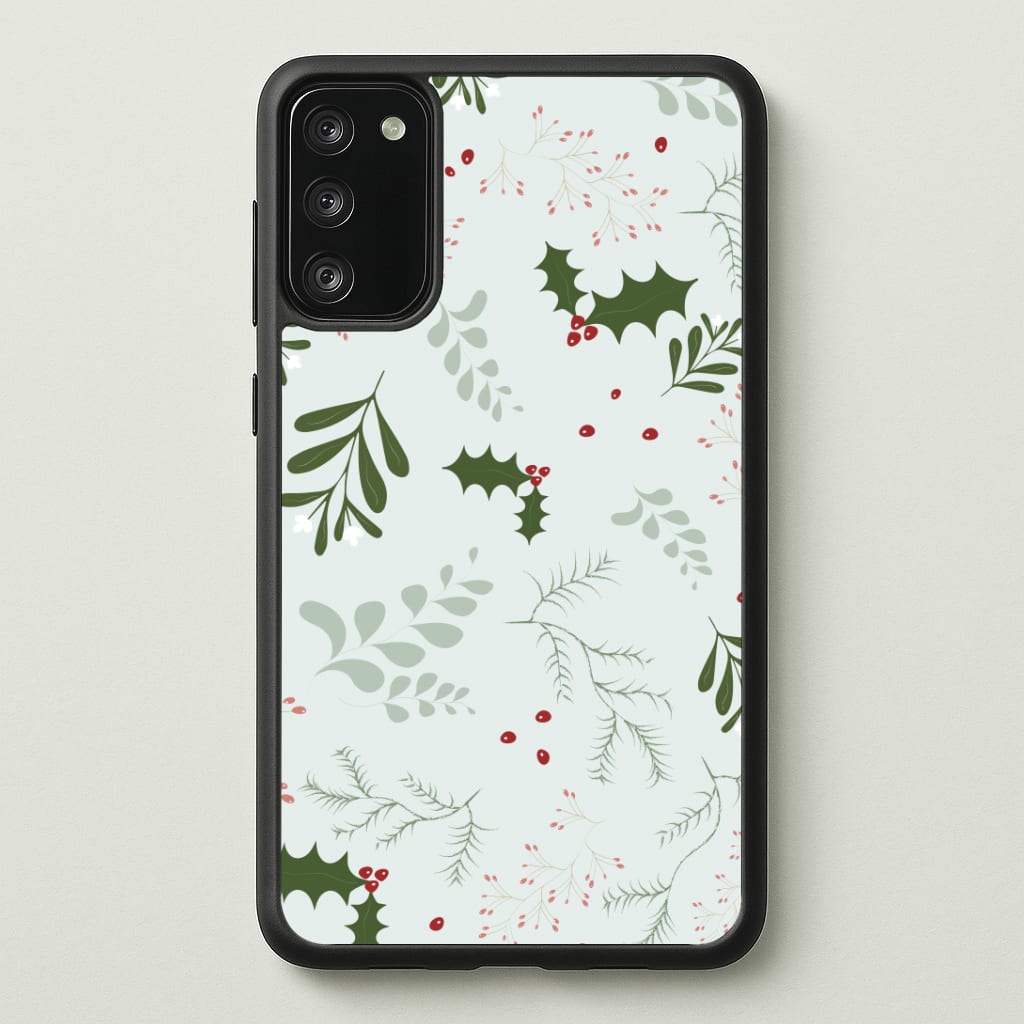 Christmas Floral Pattern Phone Case - Galaxy S20FE / Standard