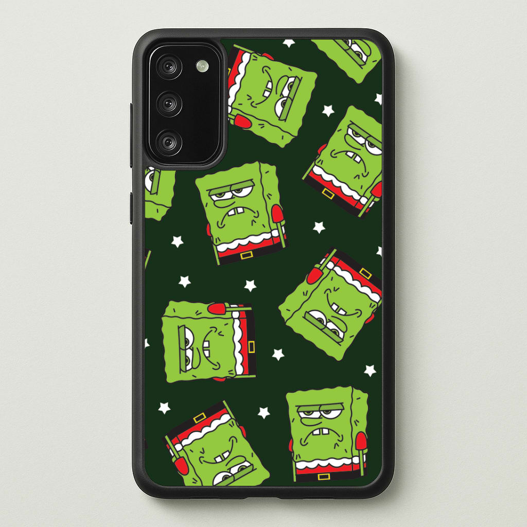 Grumpy Christmas Cartoon Sponge Pattern Phone Case - Galaxy S20FE / Standard