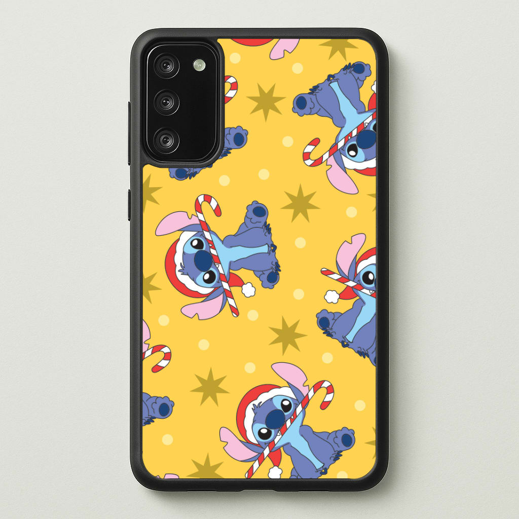 Cute Blue Alien Candycane Christmas Pattern Phone Case - Galaxy S20FE / Standard