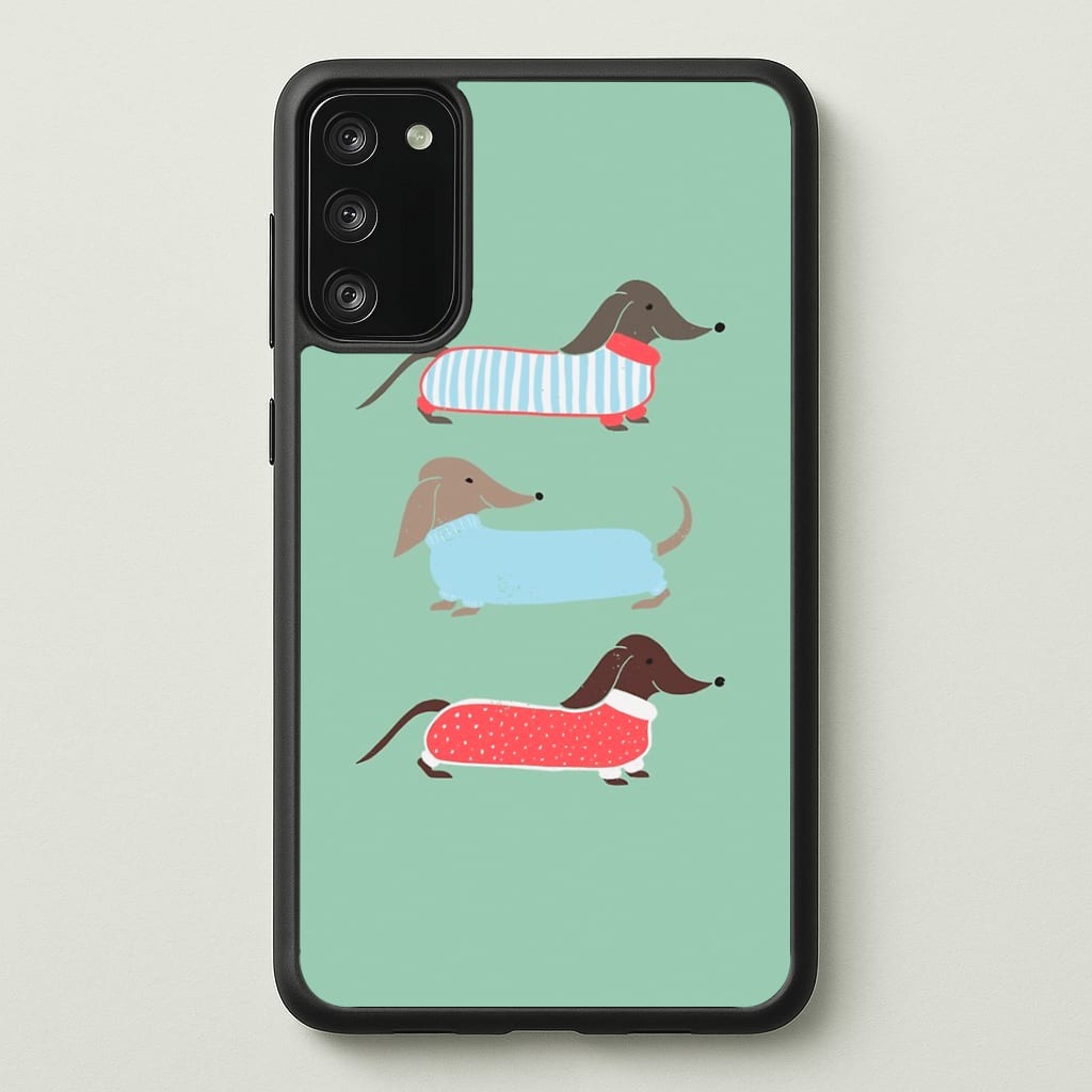 Sausage Dogs in Jumpers Phone Case - Galaxy S20FE / Standard