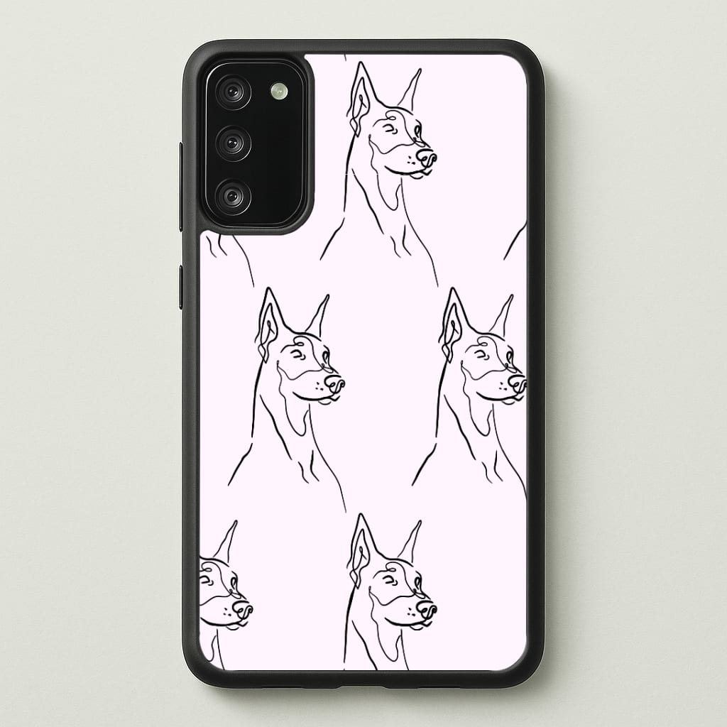 Dobermann Outline - Dog Pattern Phone Case - Galaxy S20FE / Standard