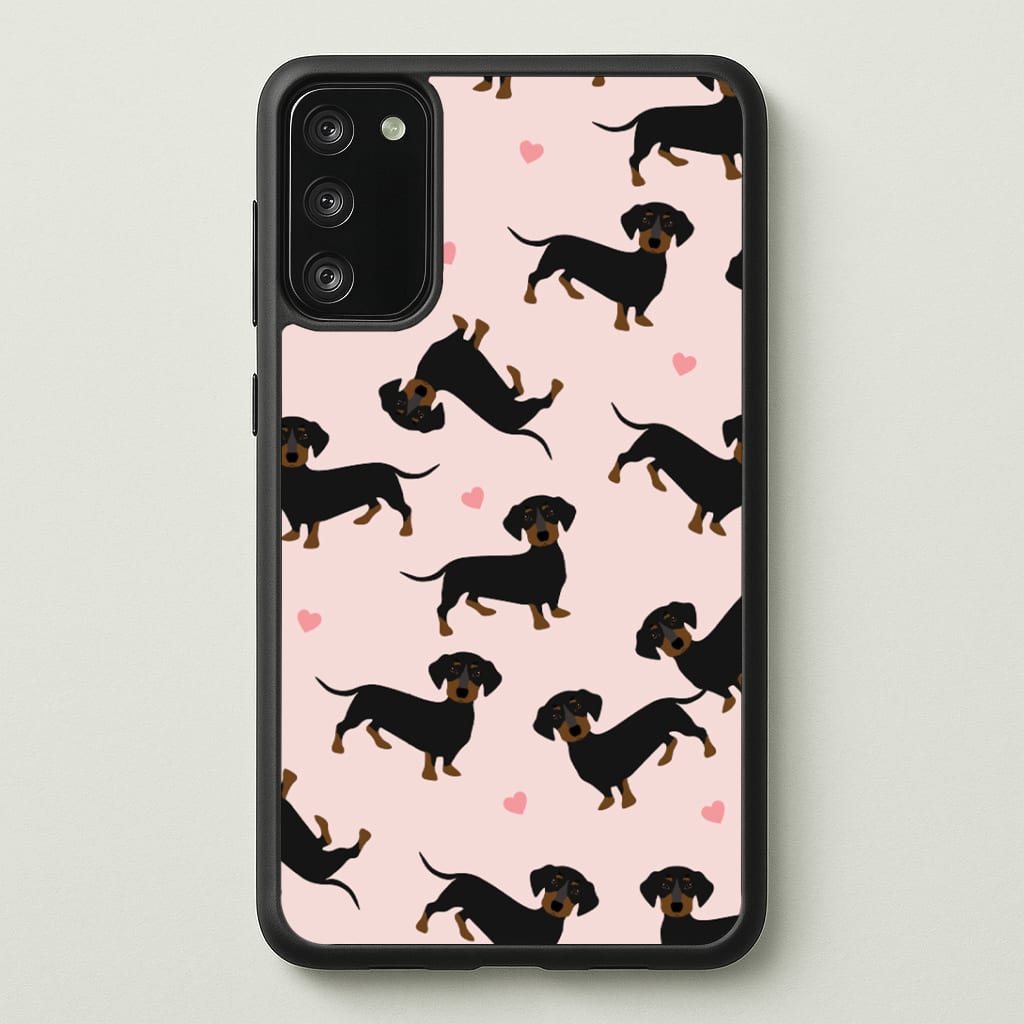 Heart Dachshund - Dog Pattern Phone Case - Galaxy S20FE / Standard