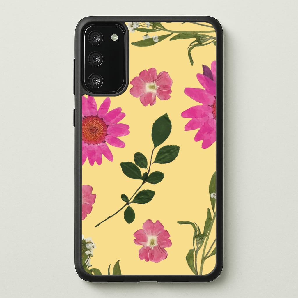 Pressed Plants Yellow Phone Case - Galaxy S20FE / Standard