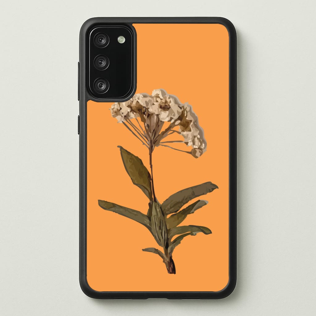 Bright Orange Pressed Flower Phone Case - Galaxy S20FE / Standard