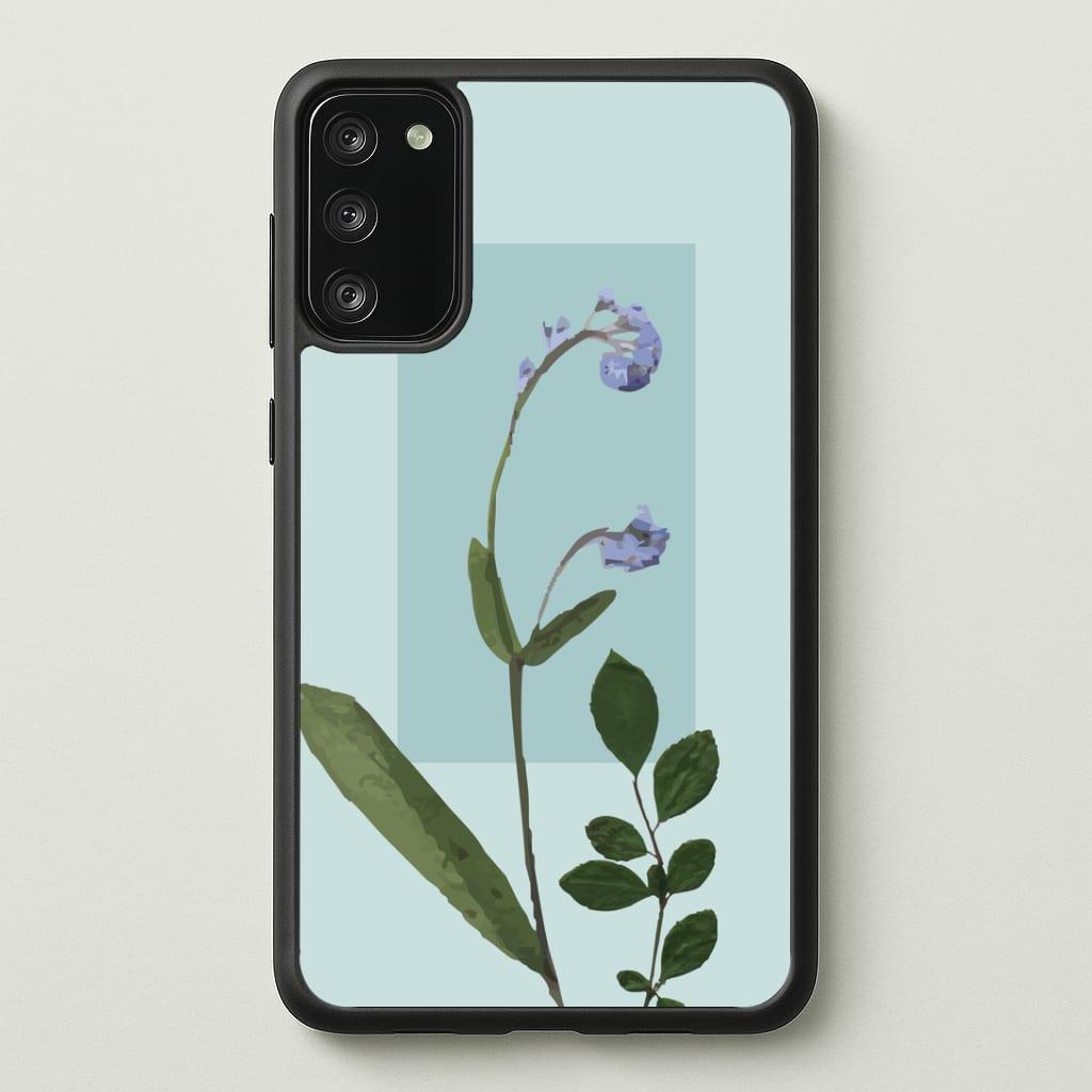 Abstract Blue Pressed Flower Phone Case - Galaxy S20FE / Standard