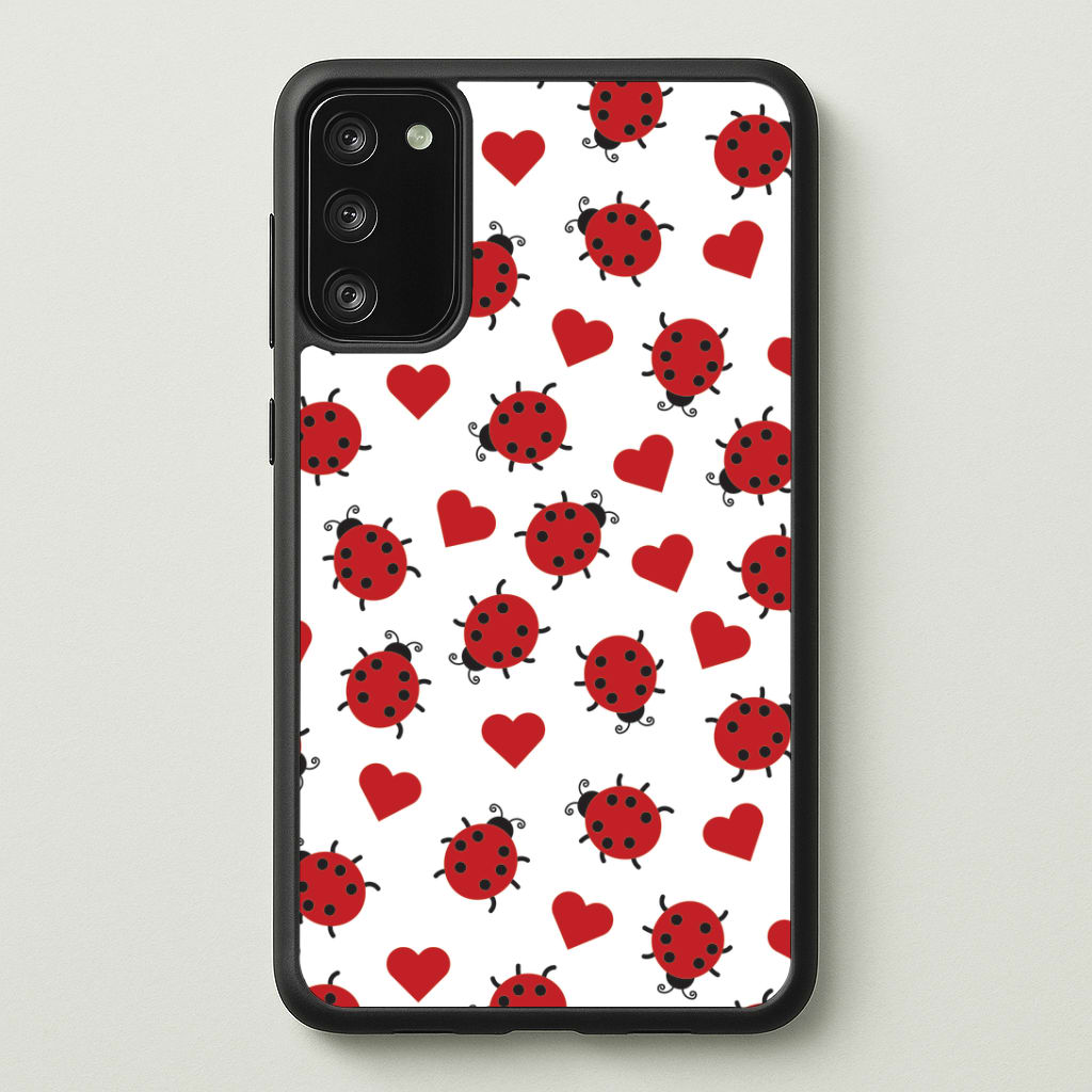 Ladybugs And Hearts Pattern Phone Case - Galaxy S20FE / Standard