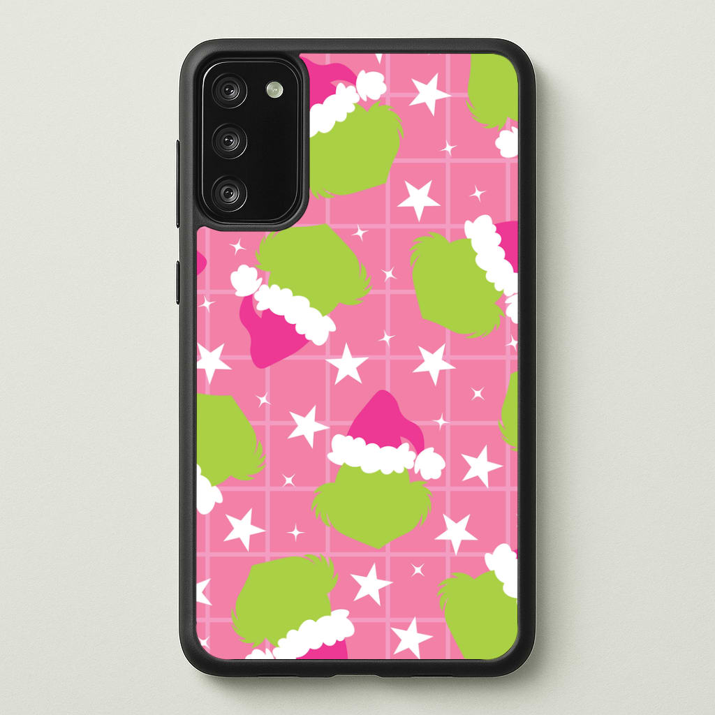 Pink Green Creature Xmas Pattern Phone Case - Galaxy S20FE / Standard