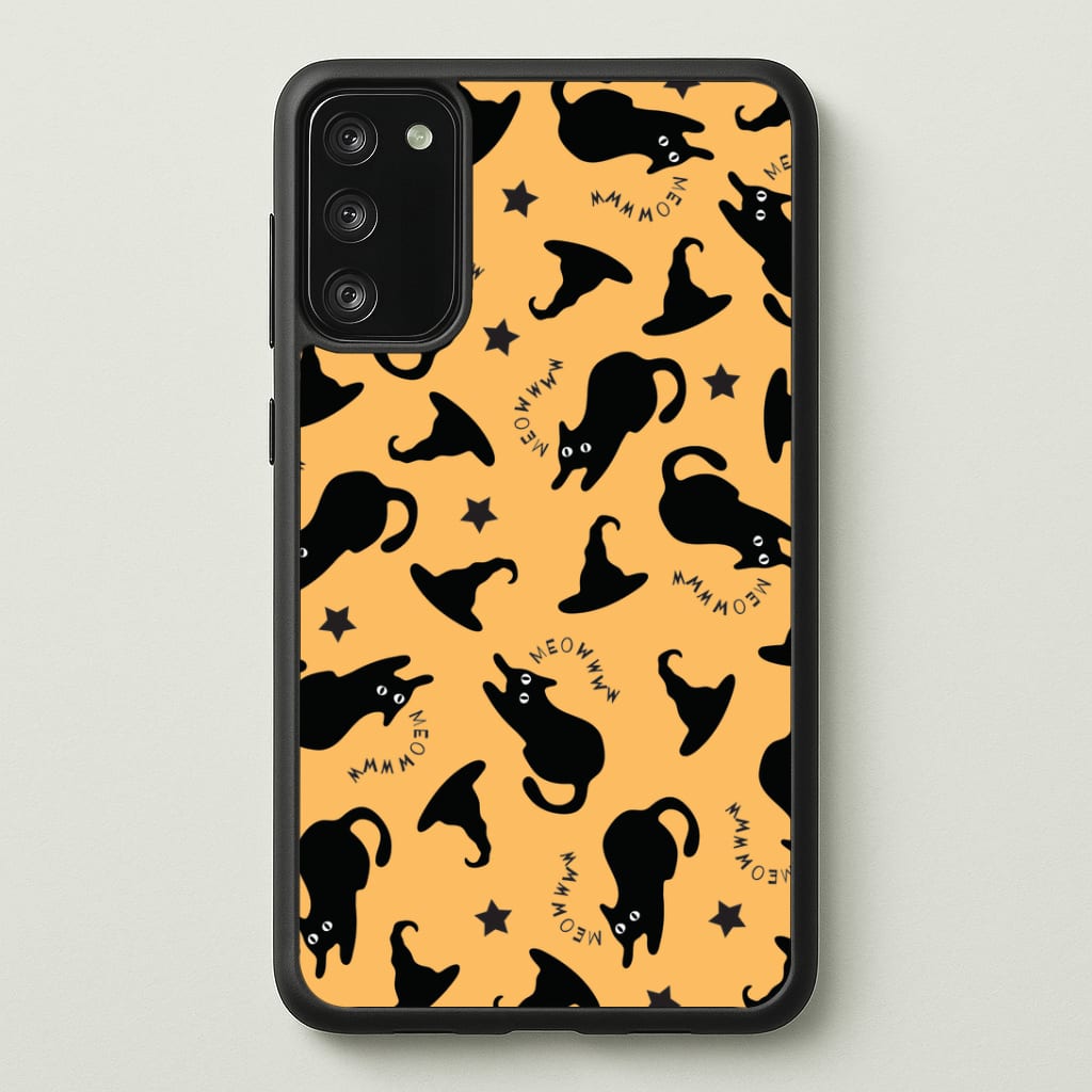 Black Cat And Hats Pattern Phone Case - Galaxy S20FE / Standard