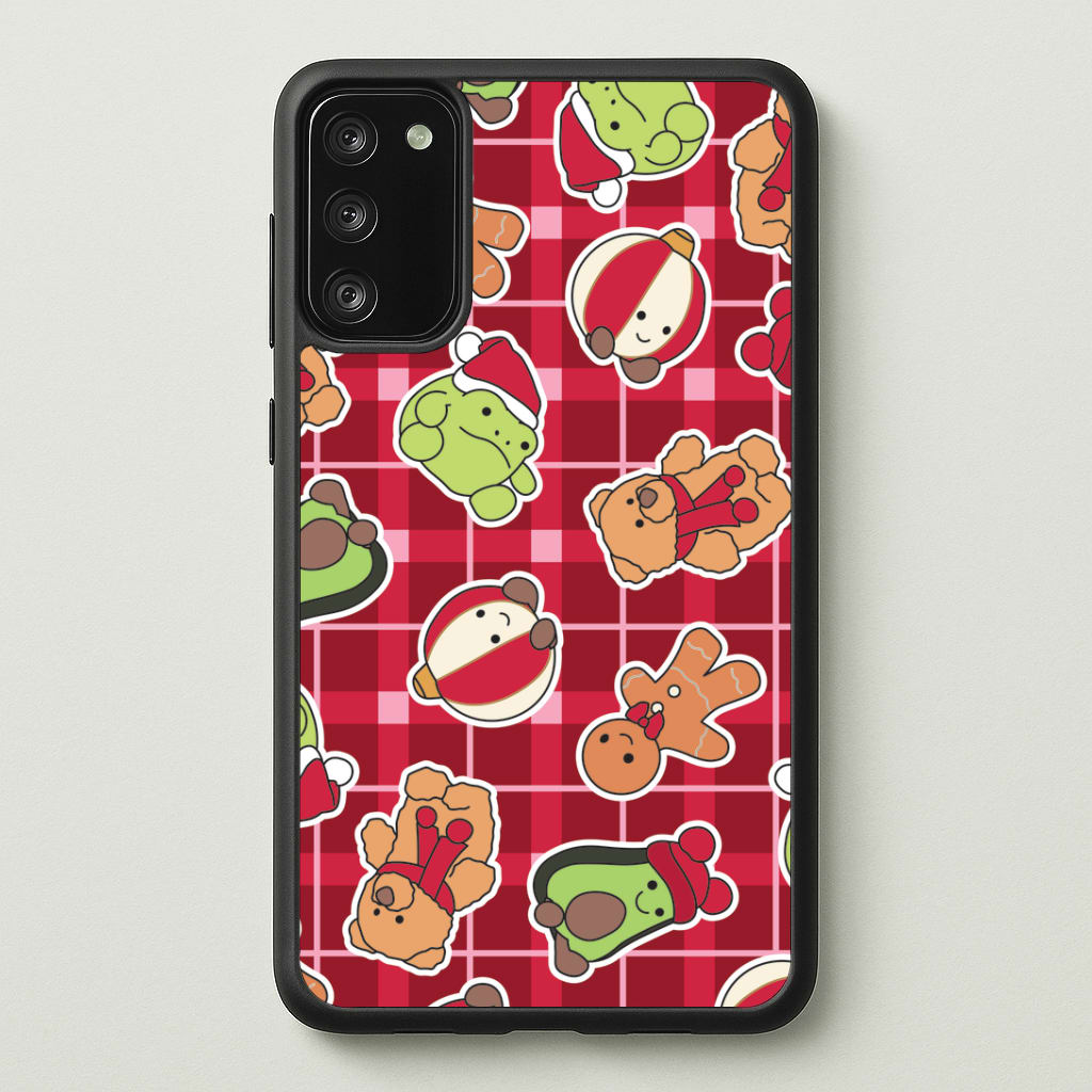 Christmas Plushies Tartan Pattern Phone Case - Galaxy S20FE / Standard