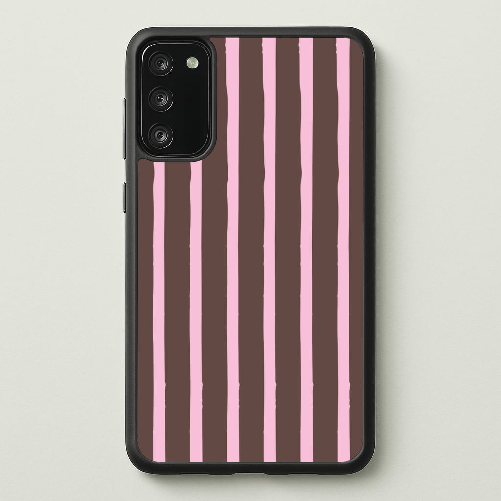 Chocolate & Strawberry Stripes Phone Case - Galaxy S20FE / Standard